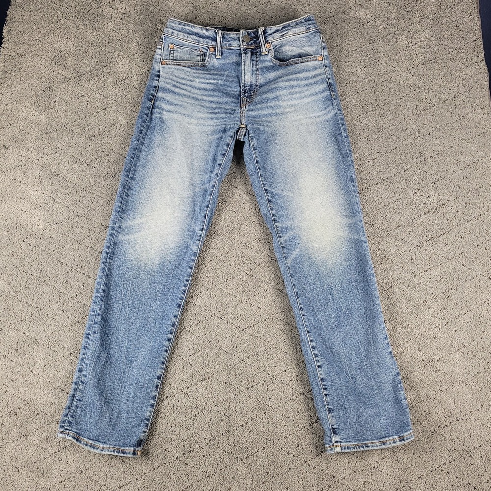 American Eagle Jeans Mens 29x30 Blue Athletic Straight Medium Wash Stretch Denim